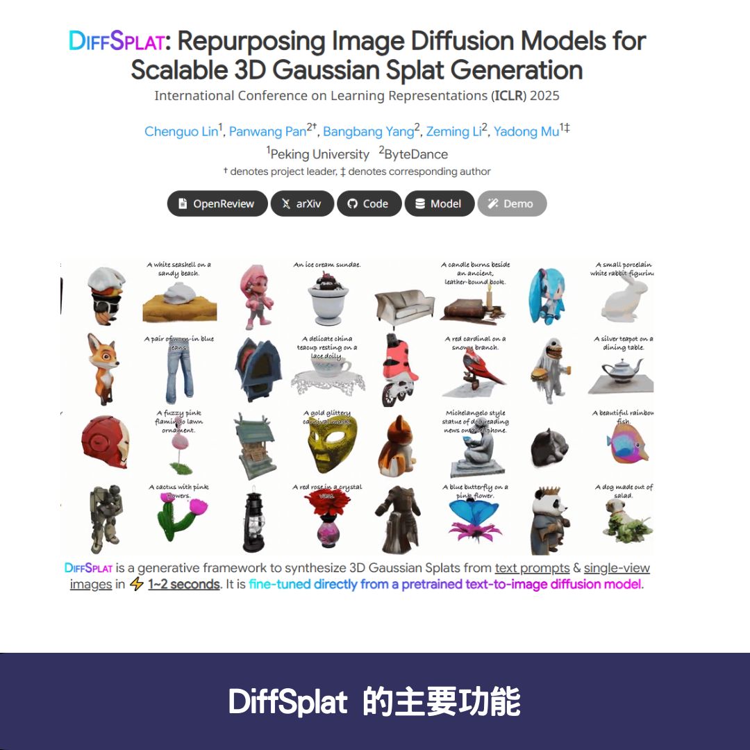 DiffSplat 的主要功能