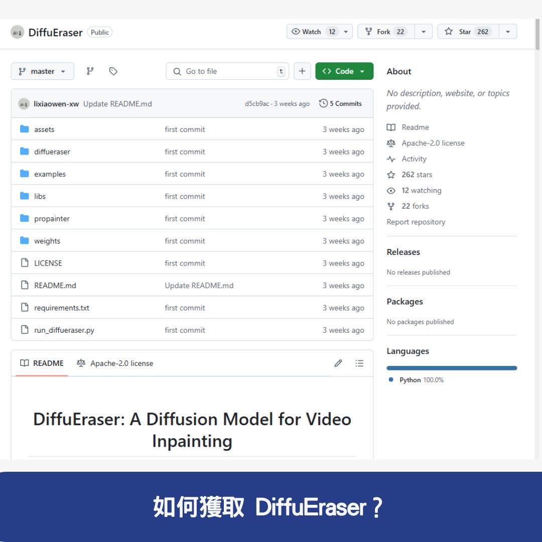 如何獲取 DiffuEraser？