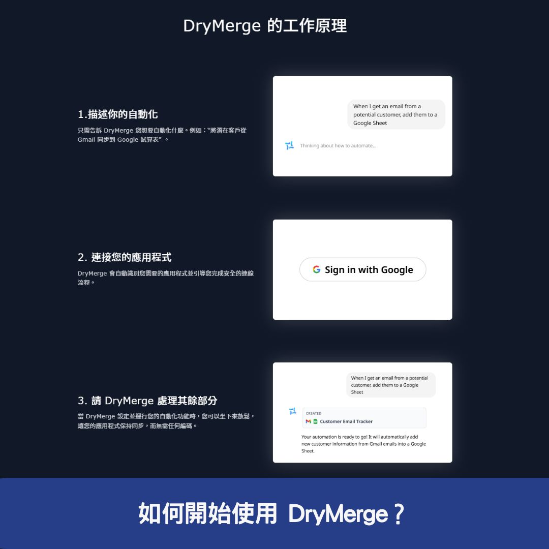 如何開始使用 DryMerge？