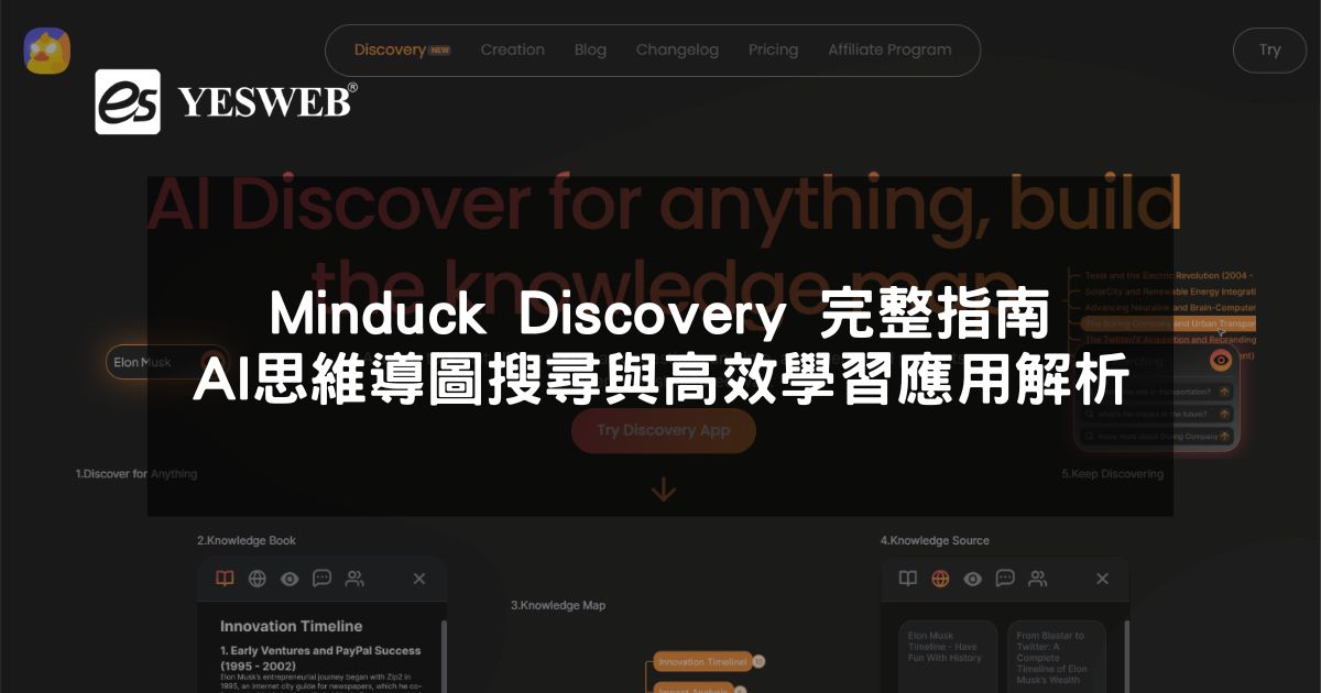 閱讀更多文章 Minduck Discovery 完整指南 AI 思維導圖搜尋與高效學習應用解析