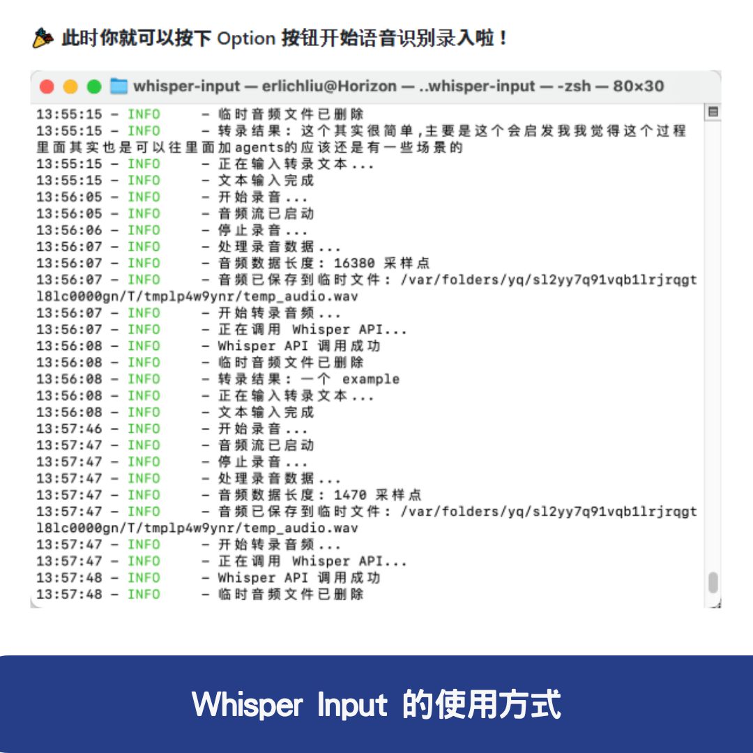 Whisper Input 的使用方式