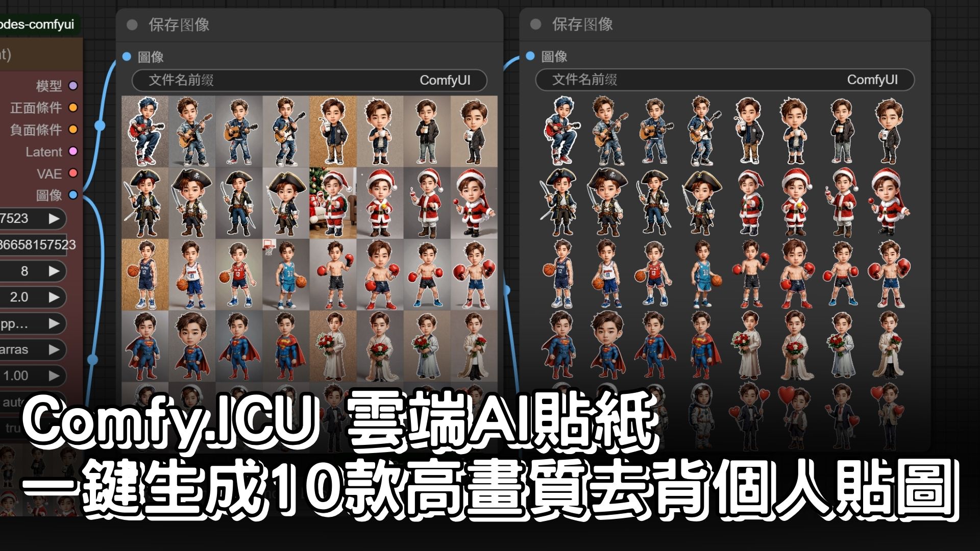 閱讀更多文章 Comfy.ICU 雲端AI貼紙 用參考圖與提示詞一鍵生成10款高畫質去背個人貼圖